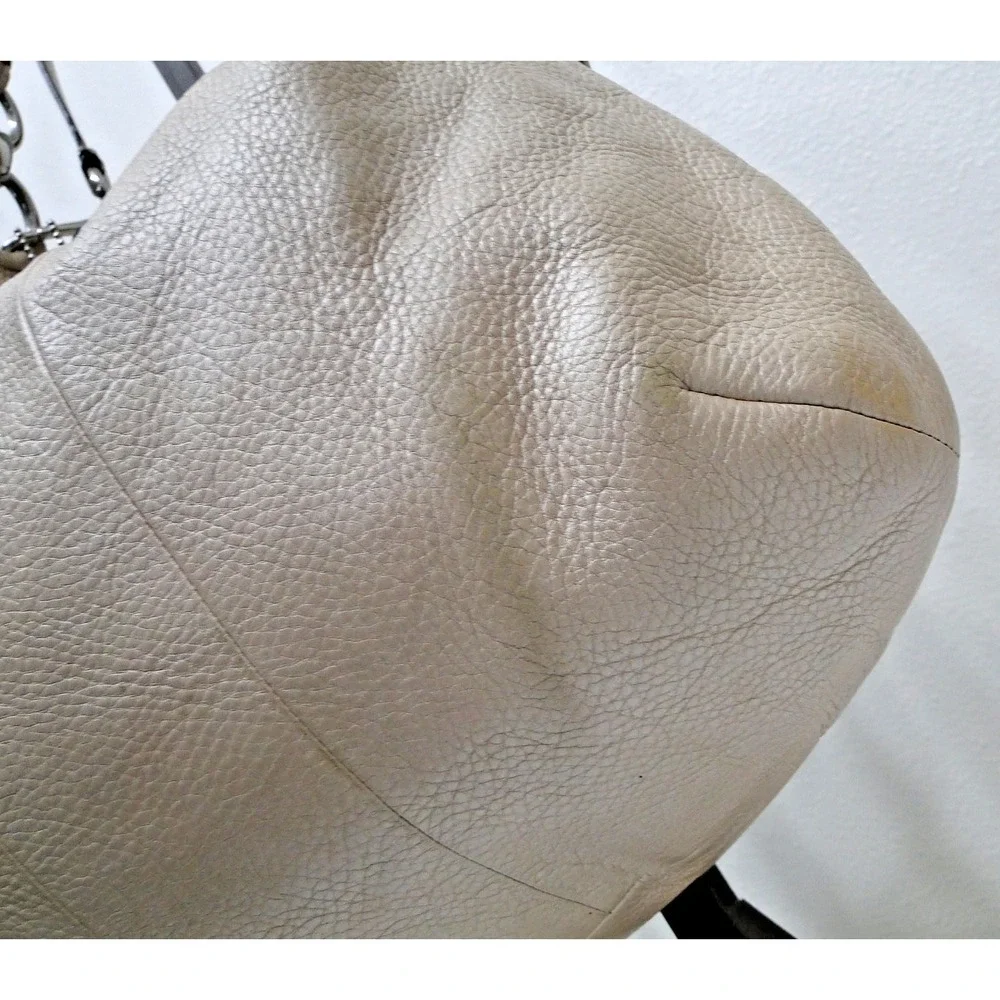 Vintage Coach Kristin Champagne/Pearl Leather Hobo Shoulder bag Purse